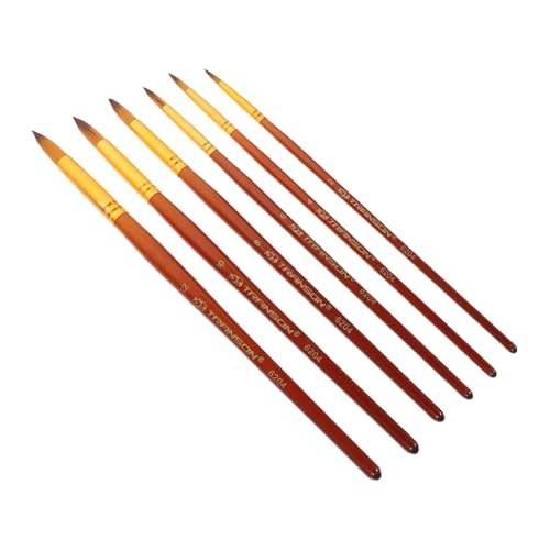 KAILIKETIY 6St Bürste acrylharz acrylklötzchen wasserfarbenstift Wasserfarben stifte Ölfarben Palette Airbrush-Farbe Machen Detail Farbstoffe Pinsel malen Ölgemälde Kunststudent hölzern Brown von KAILIKETIY