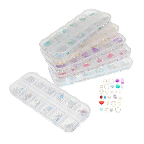 KAILIKETIY 6er Box Boxen mit Fächern Strasssteine für Nagelkunst Glitzernde Rhinestones für DIY Maniküren Dekorative Perlen und Patches für Salon und Heimgebrauch KAILIKETIY 6er Box Boxen mit Fächern Strasssteine für Nagelkunst Glitzernde Rhinestones für DIY Maniküren Dekorative Perlen und Patches für Salon und Heimgebrauch von KAILIKETIY