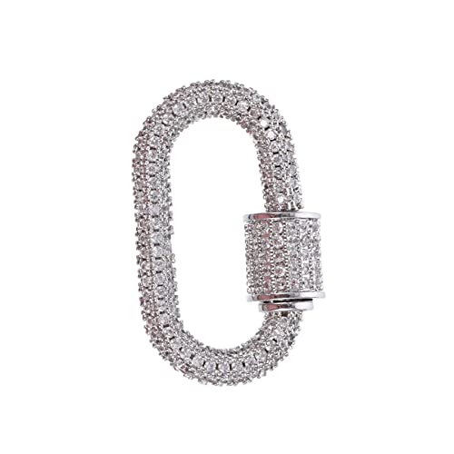 KAILIKETIY Halskette Verschluss Clipverschluss Für Halskette Halskettenstapel Verzierter Halskettenhaken Halsketten-charm-clip Karabiner-diamant-anhänger Multi Diamantverschluss Kupfer Silver von KAILIKETIY