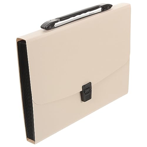 KAILIKETIY Tragbare Orgel tasche ordner dokumentenmappe cartape briefhalter die organizer Post Papier Rechnung Dateien Schule Büro Quittungshalter-Organisator Akkordeon-Datei-Organizer Beige von KAILIKETIY