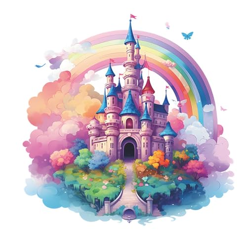 KAISUN Regenbogen-Schloss-Wandaufkleber, Kinder-Wandtattoo Abnehmbar für Mädchen Kinderzimmer Babyzimmer Schlafzimmer Wanddeko von KAISUN