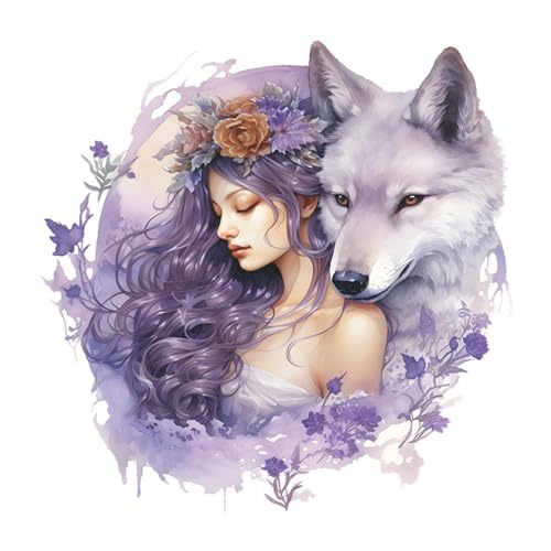 KAISUN Wandtattoo, Beauty Wolf Blume Fee Wandabziehbild, Wandsticker Wanddeko für Mädchen Baby Kinderzimmer Schlafzimmer Spielzimmer von KAISUN