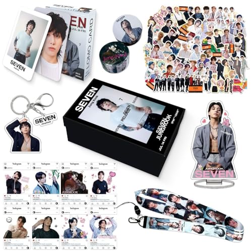 BTS JUNGKOOK Tian Junguo Peripherie-Lanyard-Aufkleber, Geschenk-Box, JK-Album, Sieben kleine Kartenset (JK-Geschenkbox B) von KAIZUKICHIN