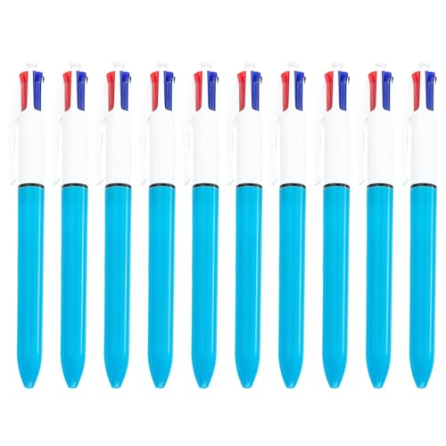 10 Stück mehrfarbiger Kugelschreiber, einziehbar, 4-Farben-in-1-Kugelschreiber für Studenten, Erwachsene, Planer, Kalender, Journaling von KAKASEA