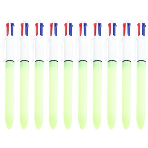 10 Stück mehrfarbiger Kugelschreiber, einziehbar, 4-Farben-in-1-Kugelschreiber für Studenten, Erwachsene, Planer, Kalender, Journaling von KAKASEA