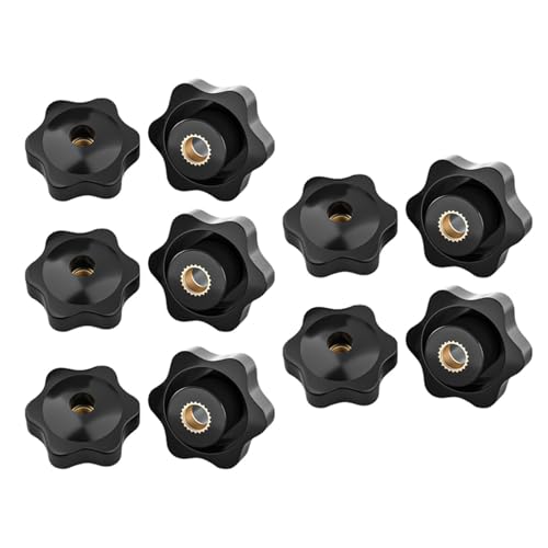 10 Stück schwarzer Daumen, verschiedene Größen, Sternmechanischer Daumen für einfaches Klemmen und manuelle Einstellung von KAKASEA