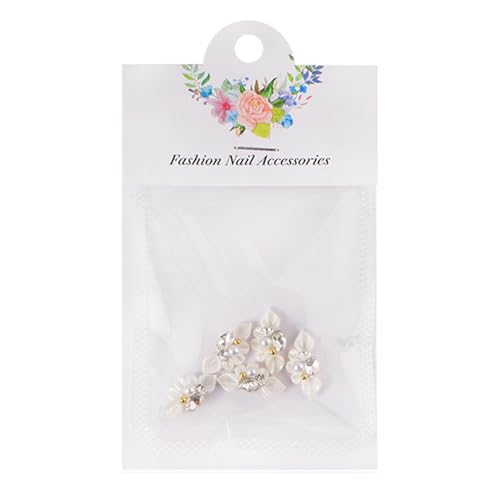 5 x seitliche Blumenkunst-Perlen, Kunst-Dekorationen, 3D-Schmuck, Blumen-Zubehör für Damen von KAKASEA