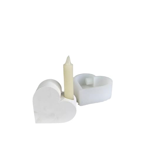 Herz-Kerzenhalter-Form, 3D-Kerzenhalter, Silikonform zur Herstellung von Kerzenhaltern, Ornamenten, Epoxidharz-Silikonformen von KAKASEA