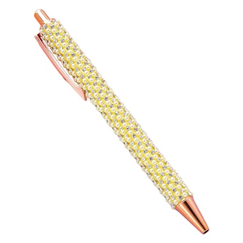 KAKASEA Kugelschreiber mit Perlen, einziehbarer Kugelschreiber, Bürostift, glatt, zum Schreiben von Gästen, für Hotelempfang von KAKASEA