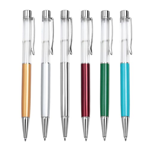 KAKASEA Metall-Kugelschreiber, einziehbar, 1,0 mm, glatte Schreibspitze, für Büro, Schule, Hotel, Empfang, 6 Stück von KAKASEA