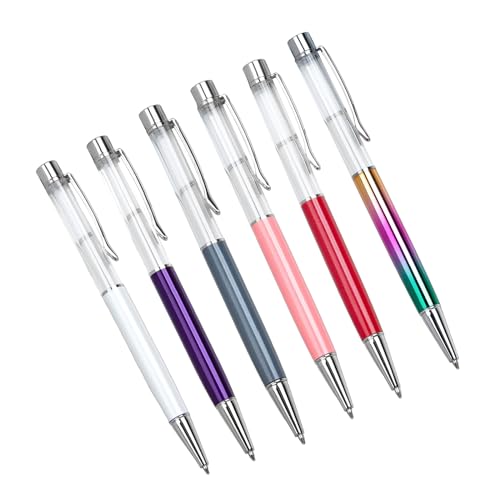 KAKASEA Metall-Kugelschreiber, einziehbar, 1,0 mm, glatte Schreibspitze, für Büro, Schule, Hotel, Empfang, 6 Stück von KAKASEA