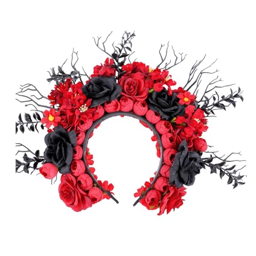 KAKASEA Schönes Blumenhaar, für Damen, Mädchen, Fotografie, Make-up, Stirnband für Weihnachten, Halloween, Party, Aufführungen, Kopfschmuck von KAKASEA