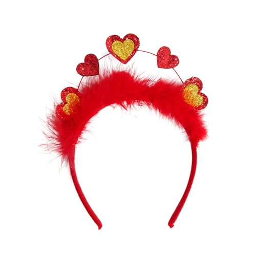 KAKASEA Valentinstag Stirnband Giltter Herz Headhoop Hochzeit Party Requisiten Festival Haarband Cosplay Kostüm Kopfbedeckung von KAKASEA