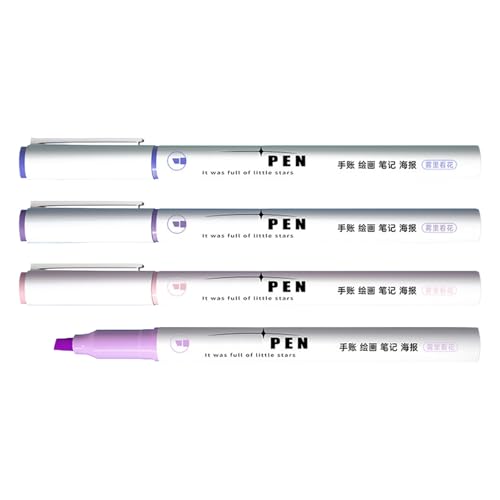 Textmarker-Marker, multifunktional, Textmarker, Scrapbooking, Stift, Keilspitze, Textmarker-Set für Scrapbooking, 4 Stück von KAKASEA