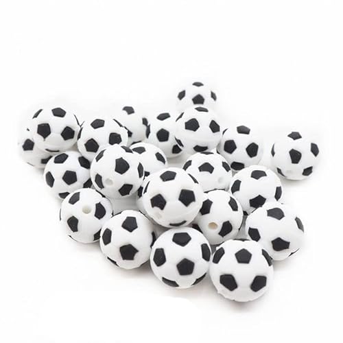 10 stücke Silikon Koala Perlen DIY Tier Baby Cartoon Schmuck Perlen-15mm Fußball von KALGHI