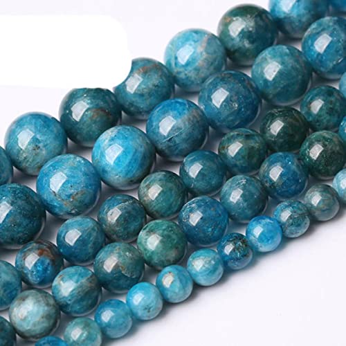 Naturstein Blaue Tigerauge Perlen Runde Lose Perlen 6 8 10 12 mm Für die Schmuckherstellung DIY Bettelarmband 15 Zoll - Apatit, 6 mm 59 bis 63 Stk von KALGHI