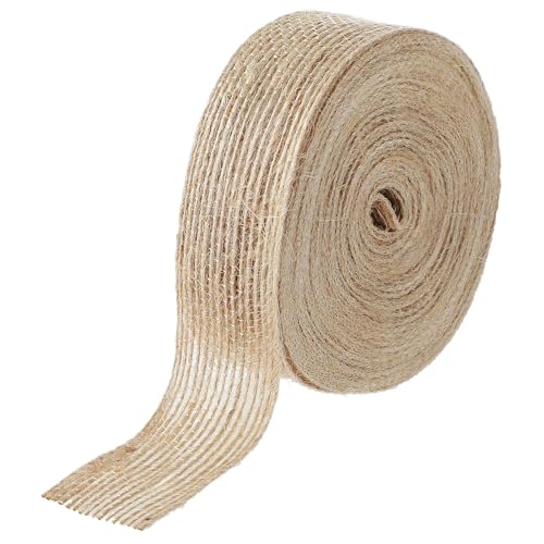 10M Juteband Burlap Band Vintage 2.5cm Sackleinenband natürliches Sackleinen-Stoffband, Bastelband zum Verpacken von Geschenken, Bastelprojekte, braunes rustikales Band für Blumengirlanden, Scrapbook von KALIONE