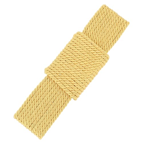 18 M Kordelband Gold, Goldene Kordel 5mm Gold Drehkordel Kordel 3-Lagiges Polyester Kordel Gold Dekoband Kordelband für Schmuck Herstellung, Wohnkultur, Ehrenschnur, Weihnachtstasche Kordeln von KALIONE