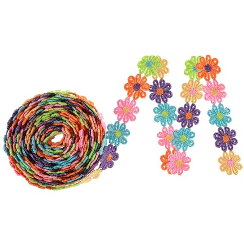 5 Yard 25 mm Blumen Spitzenband Bunte Spitzenborte Blumen Spitze florales Sonnenblumen-bestickter 6 Farben Stoffbesatz Stickerei Dekoband Für Hochzeit Deko Handwerk Nähen Deko von KALIONE