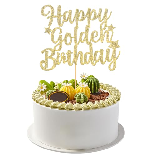 Glitter Happy Birthday Tortendeko Geburtstag Kuchen Deko Cake Topper Birthday Kuchen Deko Geburtstag Glückliche Goldene Geburtstagstorte Topper Glitzer Geburtstag Cake Topper zum Geburtstag Party von KALIONE