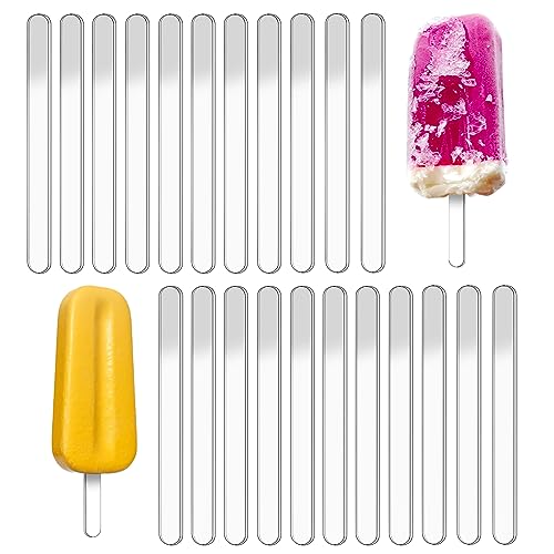 Wiederverwendbare Acryl-Kuchenstäbchen, 30 Stück klare Acrylstäbchen, wiederverwendbare Eiscreme-Sticks, Eiscreme-Sticks, Kuchenformen, Kuchenstäbchen für hausgemachtes Eis, Kuchen, Desserts von KALIONE