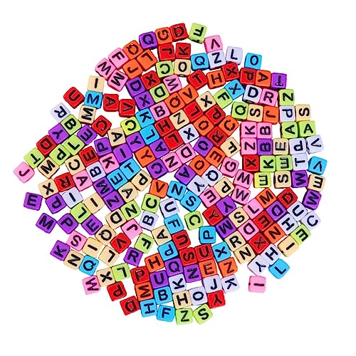 1 Satz Buchstabenperlen Kunststoffperlen Alphabet Beads Schmuckbasteln Englische Buchstaben Charme Dekorative Perlen Kunststoff-perlen Perlen Zubehör Plastik Colorful 800 Stück KALLORY von KALLORY