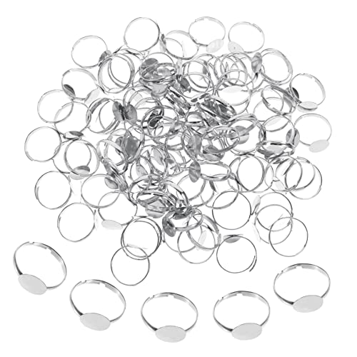 100St Verstellbarer Ringhalter DIY-Ring-Ergebnisse ringschale selber machen Ringbasis für Schmuck schmuckherstellung schmuck machen Ringrohlinge Ringbasis basteln Legierung KALLORY von KALLORY