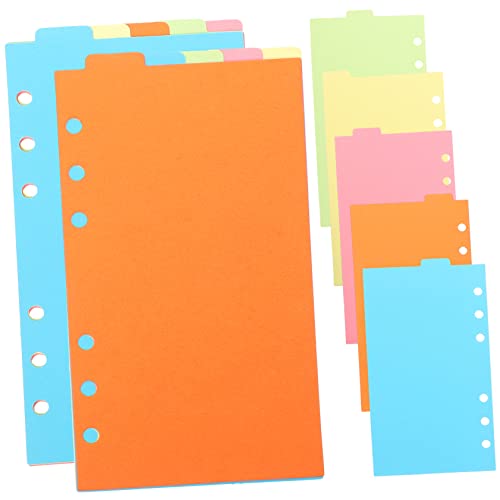 12 Sätze Index-trennseite Bunter Ordnerteiler Indexteiler Farbige Heftklammern Planerkarten Mit 6 Ringen Farbige Karteikarten Bindemitteltrenner A5 Ordner 6 Ring Papier Colorful KALLORY von KALLORY