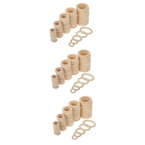 3 Sätze Holzring Holzring Bastelringe Makramee-pflanzenaufhänger-kit Reifen Zum Basteln Türhaken Ringe Für Gardinen Handtuchhalter Vorhangzubehör Gardinenhaken 60 Stück * 3 KALLORY von KALLORY