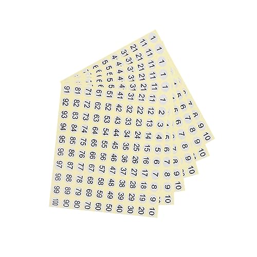 30 Blätter 1-100 Aufkleber bastelzeug the craft number stickers decor dekoration Zahlenetiketten Aufkleber Nummernaufkleber nummeriert Zahlenaufkleber pädagogischer Aufkleber Mathe KALLORY von KALLORY