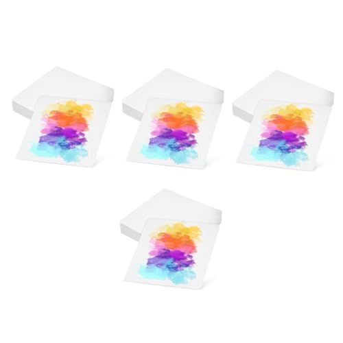 4 Sätze Aquarellpapier Aquarellkarten Malpapier Für Kinder Wasserzeichnungskarte Kartonpapier Papier Zum Malen Von Kindern Zeichenpapier Weiß 50 Stück * 4 KALLORY von KALLORY