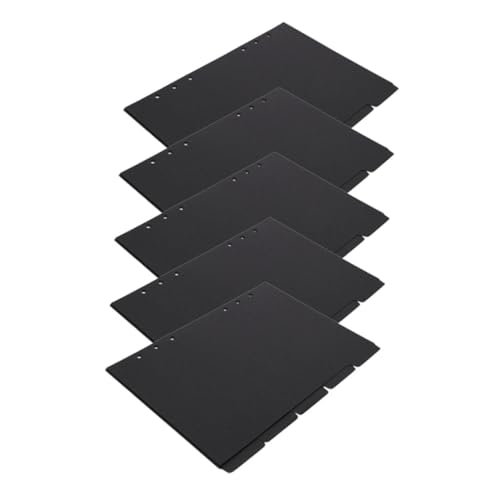 5St Notebook-Tab-Teiler ordner trenner ordnertrenner ordner trennstreifen Seitenteiler Trennwände Teiler Haftnotizen Seitenmarkierungen A5 6-Ringbuch Haftnotizen-Tabs Papier Black KALLORY von KALLORY