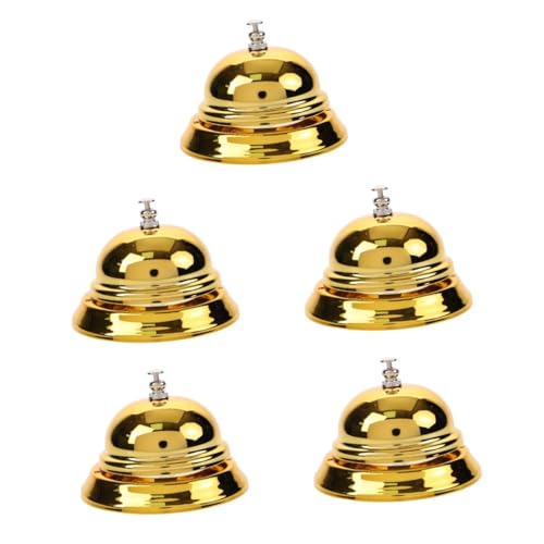 5st Mode-rufglocke Tischglocke Für Restaurantservice Kleine Glocke Haustier Glocke Schreibtischklingel Für Den Service Thekenglocke Abendessen Glockentisch Spielglocke Ring Golden KALLORY von KALLORY