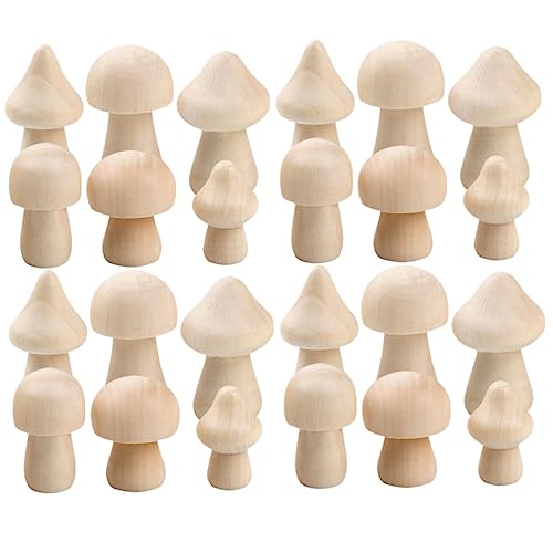 60St Holz pilz Ornamente Pilzfiguren unbemalter DIY pilz unlackiertes handwerk selber machen Holzpilz Dekoration Holzpilz Bastelset unlackierter Pilz DIY simulierte Pilzverzierung KALLORY von KALLORY