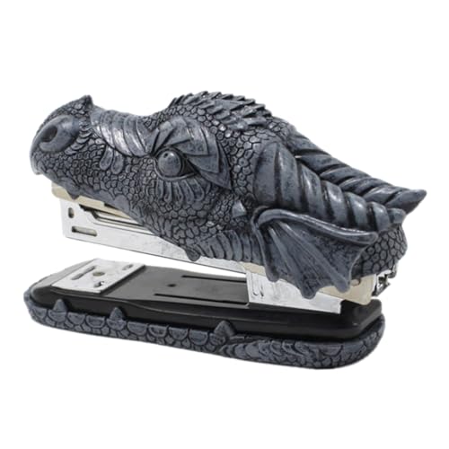 Alligator-hefter Dinosaurier Lustiges Briefpapier Süßer Hefter Bürozubehör Horror Krokodilkopfstatue Mini-hefter Cooler Hefter Figur Kosmetischer Pinsel Grey Rostfreier Stahl KALLORY von KALLORY