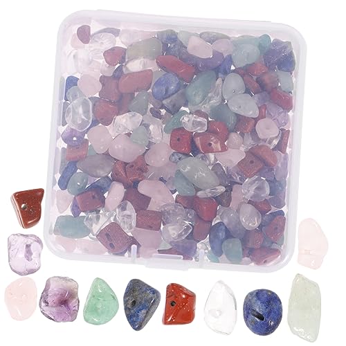 KALLORY 1 Box Kies Bulk Schmuck Naturstein Edelstein Armband Perlen Aquariensteine Edelsteinperlen Handgefertigter Schmuck Labret Schmuck Perlenschmuck Lose Steinperle von KALLORY