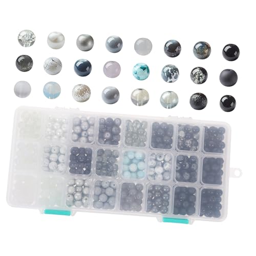 KALLORY 1 Box Runde Perlen DIY Charm Armband Set Perlen Halsketten Set Halsketten Perlen Kleine Perlen Bastelbedarfs Set Perlen Zum Basteln Sommer Halsketten Armband von KALLORY