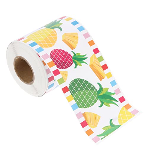 KALLORY 1 Rolle Pinnwand-aufkleber Ananas-dekorationen Für Partys Bulletin-aufkleber Tierbrettränder Umgedrehte Ananas Trimmen Planke Obst Selbstklebendes Kupferplattenpapier von KALLORY