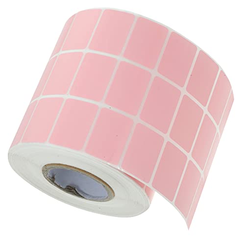 KALLORY 1 Rolle Quadratischer Etikettenaufkleber Thermotransferetikett Preisaufkleber Selbstklebender Geschenksiegelaufkleber Strichcode Aufkleber Aus Beschichtetem Papier Rosa von KALLORY