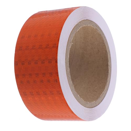 KALLORY 1 Rolle Reflektieren Des Klebeband Orangefarbenes Reflexband Reflexstreifen Im Außenbereich Reflexstreifen Für Bekleidung Reflektorband Leuchtender Aufkleber Warnband Pvc von KALLORY