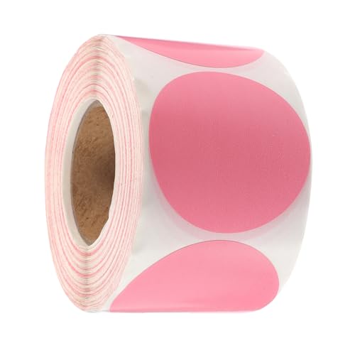 KALLORY 1 Rolle Rundes Druckpapier Thermodruckaufkleber Kreis-thermoaufkleber Etiketten Für Lebensmittelbehälter Konservenetikett Aufkleber Für Thermoflaschen Thermoetikettenpunkte Rosa von KALLORY