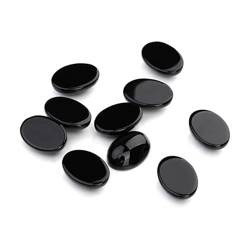 KALLORY 1 Satz Achat-edelstein-patch Wohnakzente Achatring Ovale Steincabochons Rundes Zubehör Schmuck Zeit Accessoires Zeitsteinzubehör Zum Selbermachen Bilddekor Black 10st von KALLORY