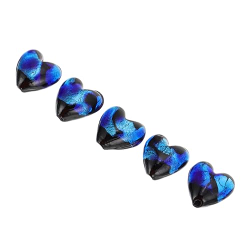 KALLORY 1 Satz Diy Handgefertigte Materialien Klare Ornamente Für Das Handwerk Bastelperlen Selber Machen Perlen Für Armbänder Halskette Perlen Schicke Lose Perlen Perlensets Glas Blue 5st von KALLORY