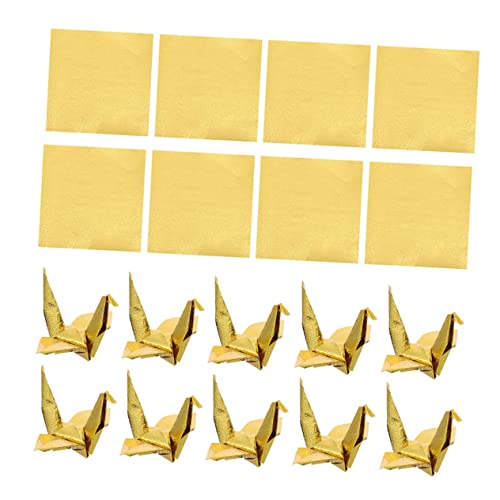 KALLORY 1 Satz Einseitiges Perlmutt-origami Quadratisches Faltpapier Papier Falten Einseitiges Papier Papierschere Pauspapier Studenten-diy-versorgung Origami-papier Golden 100 Blatt von KALLORY