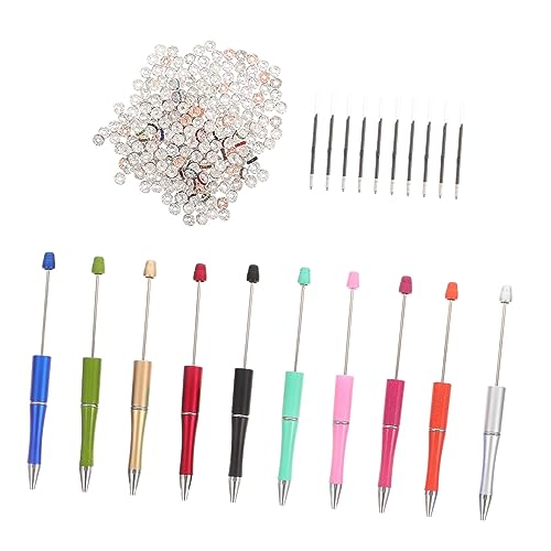 KALLORY 1 Satz Felgen Kugelschreiber Schwarze Strasssteine Bausatz Für Perlenstifte Auswechselbare Stiftminen Perlenstift Zum Basteln Perlenstifte Masse Diy-kits Stift-kit Perlbar Plastik von KALLORY