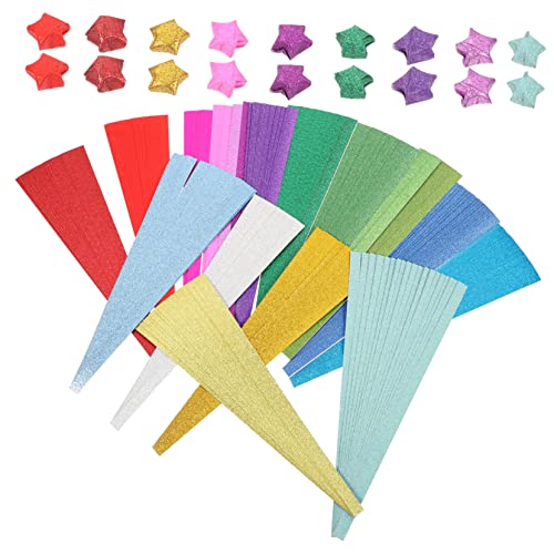 KALLORY 1 Satz Glitzerstern-origami Glänzende Sterne Origami Bunt Leuchtendes Origami Origami-sternenstreifen Origami-karte Diy Liefert Papier 720 Blatt von KALLORY