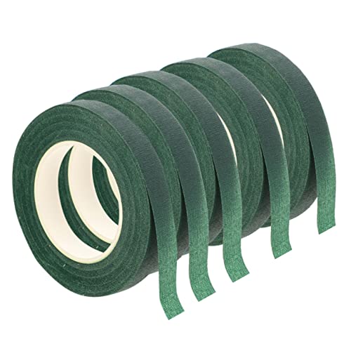 KALLORY 1 Satz Grünes Band Stielwickelband Grünes Blumenklebeband Geschenkband Blumensträuße Band Stängelverpackung Floristen-bastelbänder Grüne Blumenbänder Papier Green 5 Rollen von KALLORY