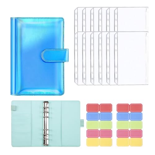 KALLORY 1 Satz Haushaltsbuch Geld Budget Binder Bargeld-Budget-Ordner Kasse System notizbuch notizhefte nootbook briefumschläge Zeitplan Cash Budget Binder Geldumschlag Binder PVC Sky-blue von KALLORY