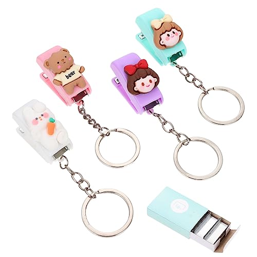 KALLORY 1 Satz Hefter für Büro kleiner Handtacker Cartoon-Schlüsselanhänger Mini-Schlüsselanhänger büroartikel büromaterial keychain Buchbindewerkzeuge Hängendes Eisen Colorful von KALLORY