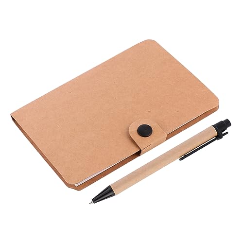 KALLORY 1 Satz Kombi-Notizblock aus Kraftpapier Beute notizbuchnotizen notiz beachten Knopf-Memos Netz schreib schreib schreib memories notepad selbstklebende Notiz klebriger Beitrag Khaki von KALLORY